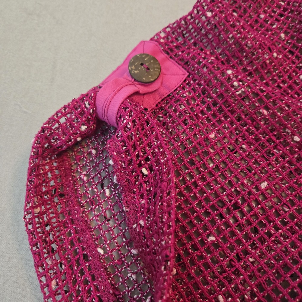 Blair Mesh Cover Up  Cardigan Top Asymmetrical Hot Pink Magenta Large‎ - Picture 8 of 12